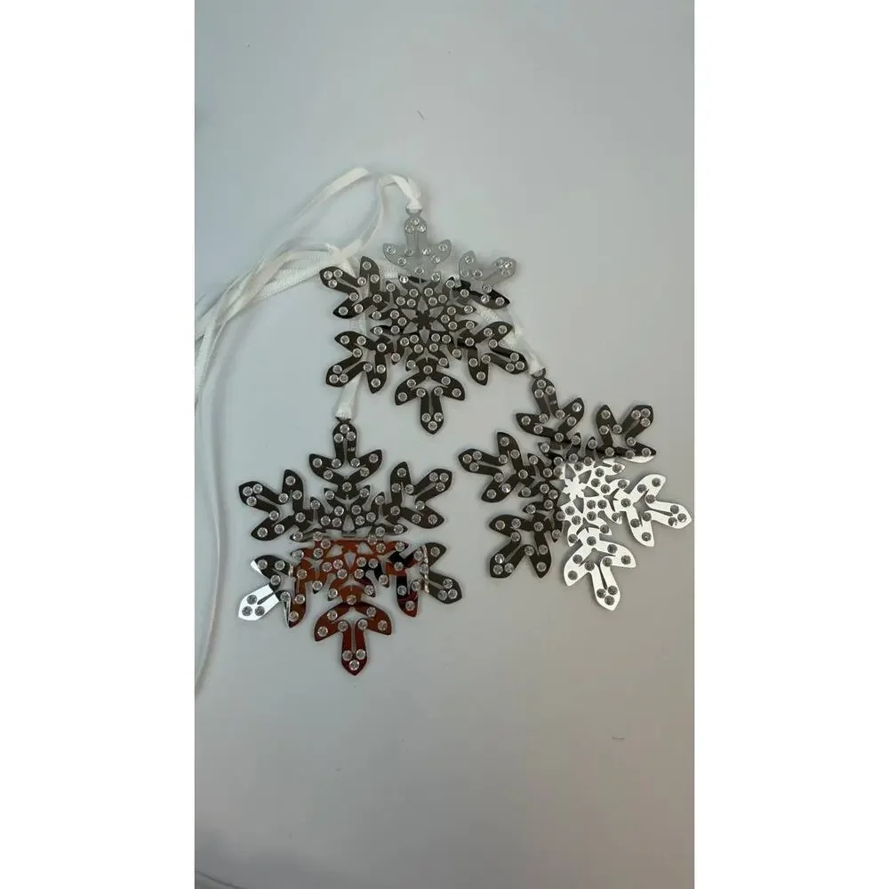 Swarovski Crystal Pixel Snowflake Ornament Set Lot 2 Boxes 6 Total 1135179